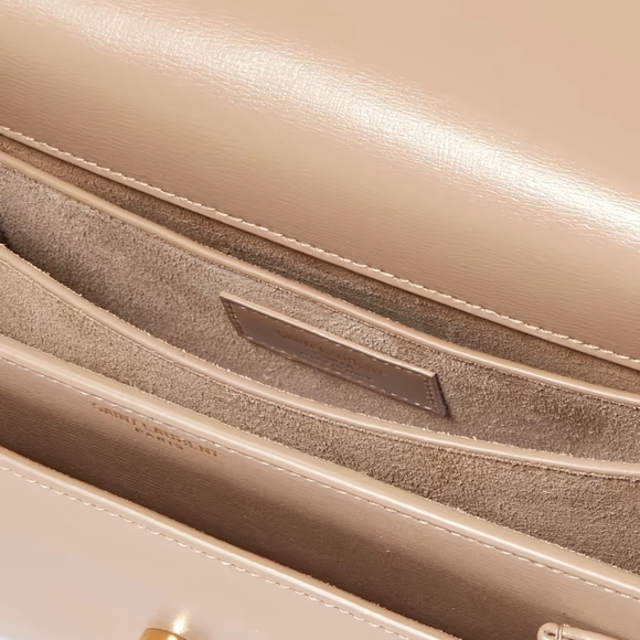 Authentic YSL sunset medium bag in nude smooth leather - Picture 15 of 16